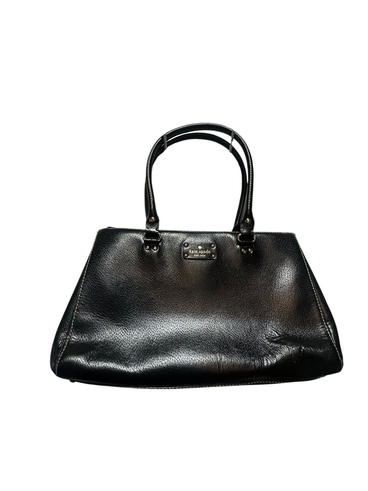 Kate Spade Black Wellesley Martine Leather Xl Satchel Tote Handbag Zip Snap